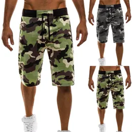 Shorts masculinos Carga tática ripstop cintura elástica camuflagem militar respirável respirável resistente a escalada caminhada