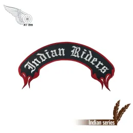 Aksesuarlar Indian Rider Motosiklet Rocker Patch Punk Biker Nakış Iron Ceket için Üst Aplike Yamalar Özel Metin Tasarım DIY