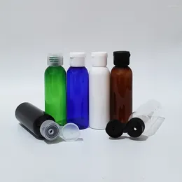 Бутылки для хранения 50 шт. 60 мл пустого белого питомца с пластиковым лосьоном с флип -верхней крышкой