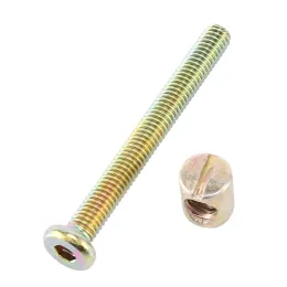 Hex Socket Head Cap Screws Bolts Furniture Bolt With Threaded M 6 X 55 MM Barrel Nuts Cross Dowel Slotted Furniture Nut For Beds