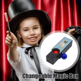 새로운 어린이 장난감 변경 가능한 마법 상자 빨간 공을 블루 볼 마법 상자 클래식 매직 소품 무대 공연 소품으로 돌립니다.