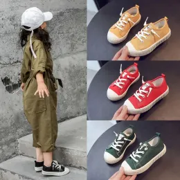 Unisex 2024 Toddler Boy Sneaker Candy Color Girls Casual Buty poślizg na elastycznym zespole Sheos Kids Falt Canvas Shoes School C12131