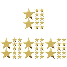 Kwiaty dekoracyjne 48 PCS Cutouts Gold Paper Stars Birthday Wedding Decoration Party Props