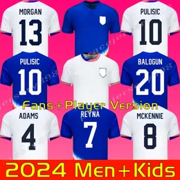 24 25 Pulisic McKennie Jersey Ertz Altidore Basın Ahşap Morgan Lloyd 2023 2024 2025 Amerika Futbol Gömlek Birleşik Devletleri Camisetas USA USMNT Oyuncu Erkek Kiti