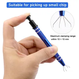Electronic Component Grabber Four Claw IC Chip Extractor Screw Picker Tweezers Pick Up Tool Metal Grabber Repair Hand Tools