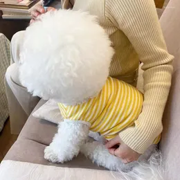 犬のアパレル夏の薄いペットの縞模様のアンダーシャツ猫子犬チワワヨークシャーボトムシャツ