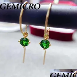 Dangle Shandelier Earrings Gemicro Natural Dioie 925 Sterling Sire Drop Hook Stud for Women Fine Jewelry Gift Mothers Day Derviric