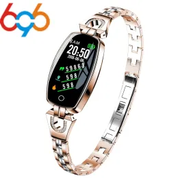 Pulseiras 696 H8 Smart Watch Women Smartwatch Freqüência cardíaca Pedômetro de pressão arterial Banda de atividades à prova d'água Fitness Rastreador xiaomi banda