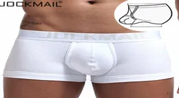 Preto cinza branco jockmail algodão boxer homem sexy roupas íntimas u convexo bolsa de tamanho ajustável anel de cockstraps masculino shorts gay 1752189