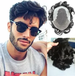 Q6 BASE HUMAN HARE TOUPEES 6 인치 고품질 인도 자연파 Toupee for Men 2020351