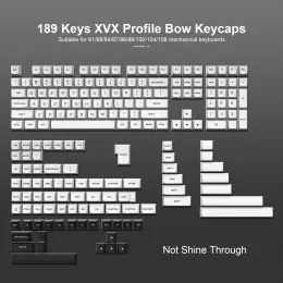 Acessórios personalizados pbt keycap 189 keys bow wob tiro duplo pbt keycaps xvx perfil para cherry gateron mx switches mecânicos teclados para jogadores