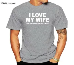 men039s tshirts 나는 내 아내를 사랑한다 내 아내 인쇄 유머 t 셔츠 남편을위한 재미있는 생일 선물 남편 캐주얼면 tshirt 여름 톱 9331121