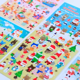 Frohe Weihnachten Golding Christmas Special Adhäsive Sticker Scrapbooking DIY Journaling Diary Stationery Aufkleber süße Aufkleber