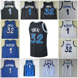 Retro Penny McGrady Basketball 32 Shaquille Black White Star Blue Stripes Shaq Neal Men Jerseys Ed