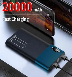 SNEL OPLADEN POWER BANK 20000MAH DRAAGBARE OPLADER 2USB SAÍDA DIGITALE DIGNAÇÃO EXTERNE BATERIJ VOOR iPhone Samsung4122100