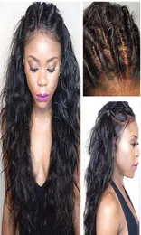 9a Glueless ön insan saç perukları siyah kadınlar için brezilya saç perukları ıslak dalgalı beyonce dantel ön peruklar ile 6548819