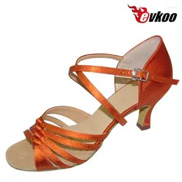 Sapatos de dança Evkoodance Latin Salsa 7cm Women Women Satin ou PU Leather Personalize Evkoo-225 Party