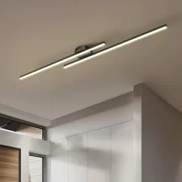 Modern LED Ceiling Lights Minimalist Long Strip Black White Deco Lamps For Entryway Bedroom Corridor Cloakroom Luminaires Lustre