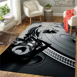 Carpets Record Player Rug 3D All Over Printed Carpet Mat Living Room Flannel Bedroom Non-slip Floor 01