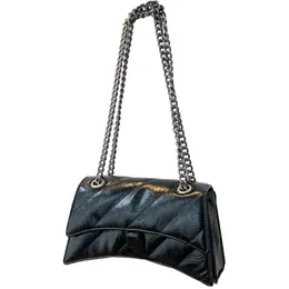 Designer Black Quilted Chain Belt Shoulder Bag