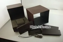 Hight Quality New Brown Watch Box Whole Original Mens Womens Watch Box With Certificate Card Gift Paper Bag gcBox Cheap Pureti9377627