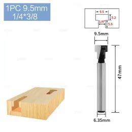 Stonego 1pc/3pcs 1/4 "Schaft 6,35 mm Cutter Router Bit Sechskant Bolzenschlüsselloch Bits T-Slot Cutter Router Bit für Holzfräsen