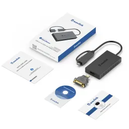 Wavlink USB 3.0/USB C -zu HDMI DVI -Anzeigeadapter Thunderbolt 3 kompatibler externer Monitor -Laptop -Grafik -Streaming -Konverter