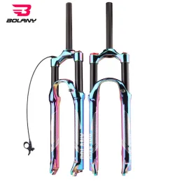 Bolany-Aluminium-Legierung Fahrradgabel, MTB Regenbogenluftdruckaufhängung, manuelles Remtoe-Schloss, Fahrrad-Frontgabel, 120 mm, 27 ", 29"