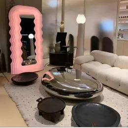 Memphis INS Full Body Wavy Decorative Mirror Dressing Large Floor Decorative Mirror RGB LED Light Wandspiegel Home Decor WK