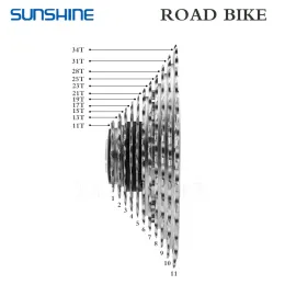 Sunshine Road Bike Kassette Ultralight Freewheel 11/12 Geschwindigkeit 11-28T 32T 34T 36T Fahrrad Schwungrad MTB Kettenrad für Shimano HG