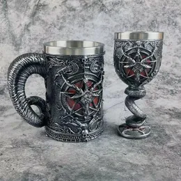 Canecas Creative Devil Claw Creer caneca Resina Stainless Aço Double Wall Coffet Copo Goblet para Presente de decoração de cozinha em casa