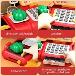 Caixa de caixa de caixa infantil Toys Fun Calculator Scanner Scanner Microfone Crédito Puzzle Pesar Transmissor de Máquina