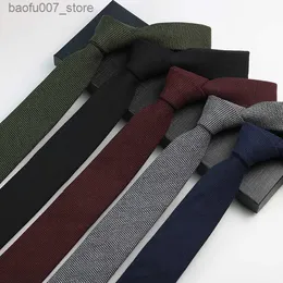 Ties cravatte da uomo coreano stretta camicia professionale di cotone a mano da 6 cm in letteratura e art womens college puro black tieq