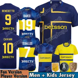 2024 Boca Juniors Soccer Jerseys 3 -й детский комплект Varela Zeballos Villa Full Kit 24 25 Cabj Camisa de Futebol Футбольная рубашка дома в гостях белый третий желтый марадона римский