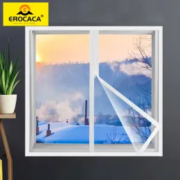 Filmer Window Heat Isolation Film dragkedja Öppning inomhus vindtät varmt självadhesiv för energibesparande kristallklar mjuk glasfilm