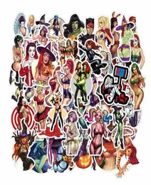 50pcslot Gotik Güzellik Şeytan Demon Kız Çıkartmaları Seksi Kız Graffiti Stickers için DIY Bagaj Dizüstü Bilgisayar Kaykay Bisiklet Sticker5561395