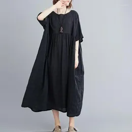 パーティードレスプラス格子縞のカジュアルコットンサマードレス女性特大のビンテージ4xl 5xl 6xlレディースローブビーチ女性cy242