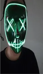 Новый светодиодный Хэллоуин призрак маскирует год выборов чистки, маска El Wire, светящаяся маска Neon 3 модели, мигающие вечеринки, страшные ужас террор 6335813