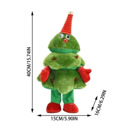Choinka elektryczne zabawki Plush Zabawne śpiewanie tańcząca muzyka na świątecznym drzewie pluszowe zabawki dla dzieci dla dzieci chłopcy navidad noel dekoracje