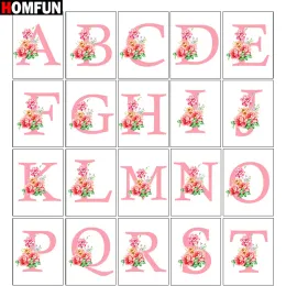 Homfun Full Drill Diamond Pintura "Buquê de alfabetismo inglês" DIY Picture of Rhinestone 5D Diamond Bordery Cross Stitch Decor