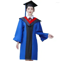 의류 세트 마스터 교양 교양 과학 공학 mlitary 졸업식 가운 Long Sleeve University Academic College Robe del dh2JK