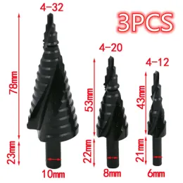 3pcs/set 4-32mm hss cobalt خطوة بتات مجموعة النيتروجين سرعان