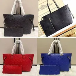 7AA MM Storlek 40156/M40995 Luxur Designer Bag naverfull präglad svart blomma kvinnor handväskor axelväskor mode komposit lady clutch tote väska kvinnlig handväska plånbok