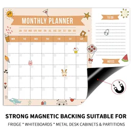 Kühlschrankmagnete Magnetic Weekly Plant Memo einfach zu löschen Kühlschrank Whiteboard -Aufkleber Menü Childrens Ding Board 4 Farbstift 1 Eras DH6PD