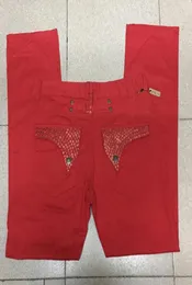 Mens Red Robin Jeans with Crystal Studs Men Denim Pants Metal Wing Clips Tag Jean size 30424065859