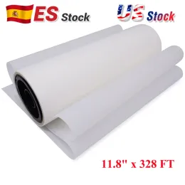 Papper Calca 11.8 "X 328 ft DTF -skrivare Överföringsfilm Premium Roll Direkt till utskrift Hybrid Hot Peel Film USA och Spanien Stock