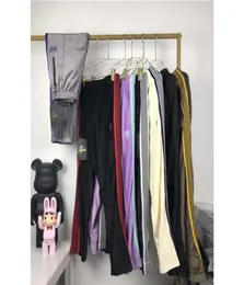 2020 Yeni Awge Needles Pants Rocky Pantolon Hip Hop 11 Yüksek Kaliteli Kelebek Nakış Track Sweatpants Japonya İğne Pantolon X0624815180