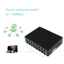 16 Port Network Switch Fast Ethernet Smart Switcher Wysoka wydajność RJ45 Hub Internet Splitter