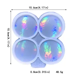 Kolorowa holograficzna forma z żywicy telefonicznej Mzdur Epoksydowe, okrągłe silikonowe formy do odznaki kołowrotka DIY Projektowanie