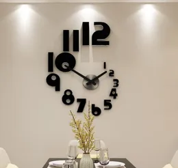 Neue kreative Zahlen DIY Wall Clock Watch Moderne Design Wand Uhr für Wohnzimmer Home Decor Acryl Uhr Mirror Aufkleber 7995643